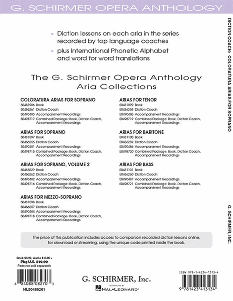 Diction Coach – G. Schirmer Opera Anthology (Coloratura Arias for Soprano) image number null