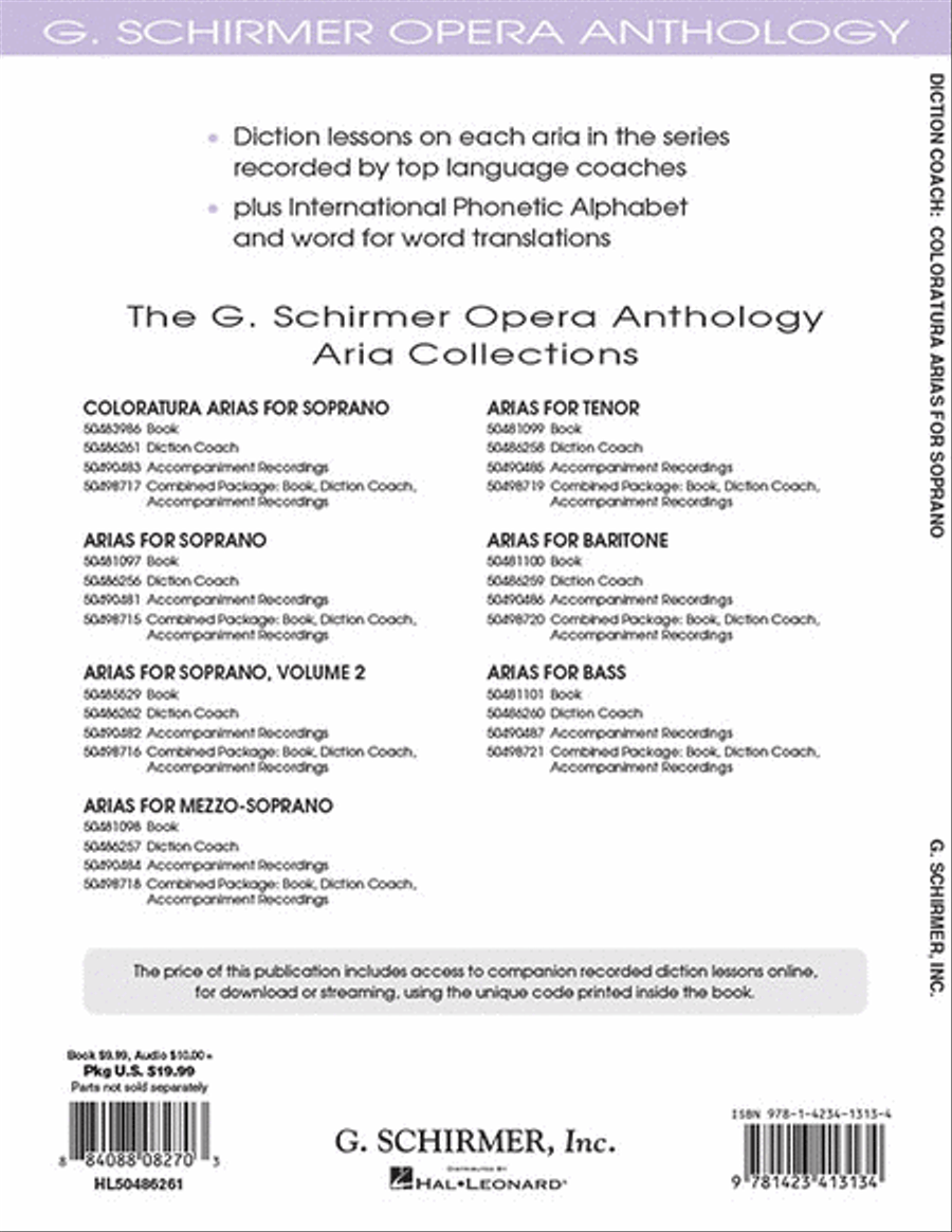 Diction Coach – G. Schirmer Opera Anthology (Coloratura Arias for Soprano) Coloratura Soprano scores gallery preview page 2