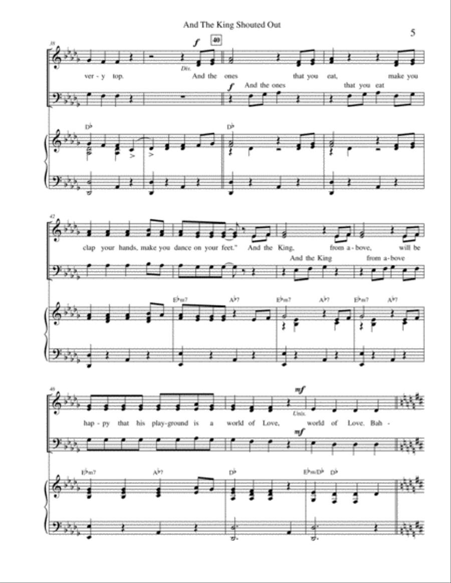And the King Shouted Out - SAB - A Children's Song (for Grownups, Too) - Easy and Fun to Sing 3-Part scores gallery preview page 4