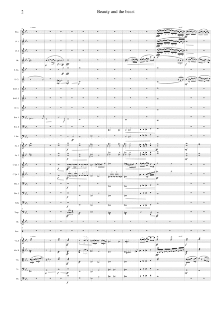 Beauty and the beast - Intro Full Orchestra scores gallery preview page 2