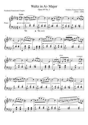 Waltz Opus 69 No. 1 in Ab Major