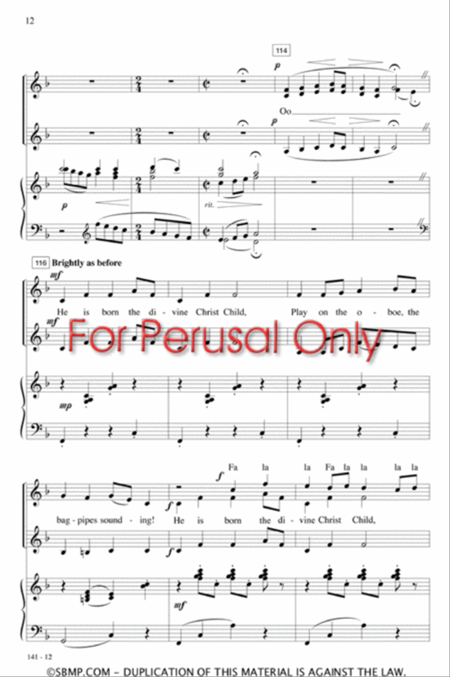 Sing We Now of Christmas - SSA Octavo SSA scores gallery preview page 12