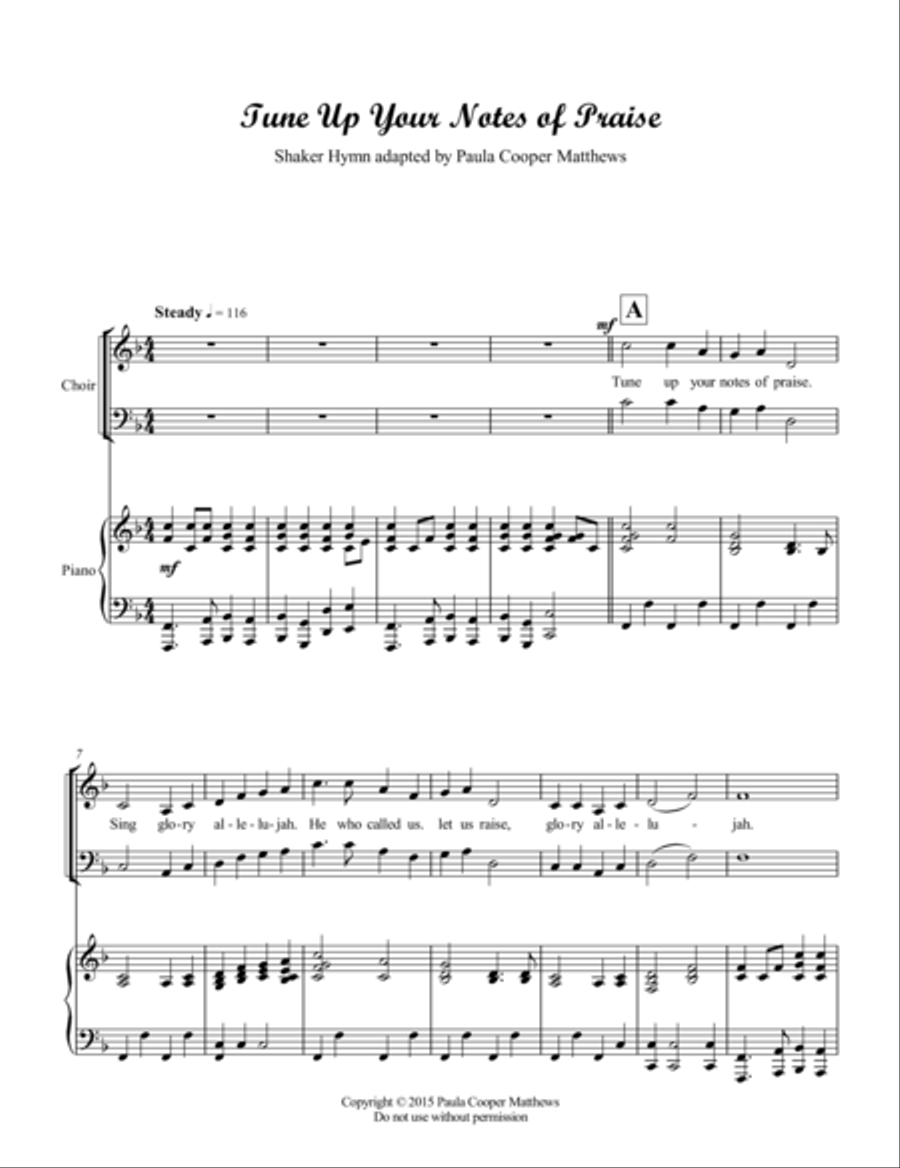 Tune Up Our Notes of Praise 4-Part scores gallery preview page 1