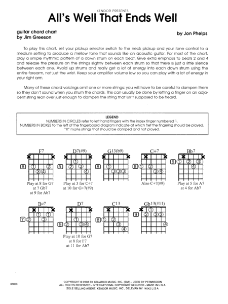 All's Well That Ends Well - Guitar Chord Chart