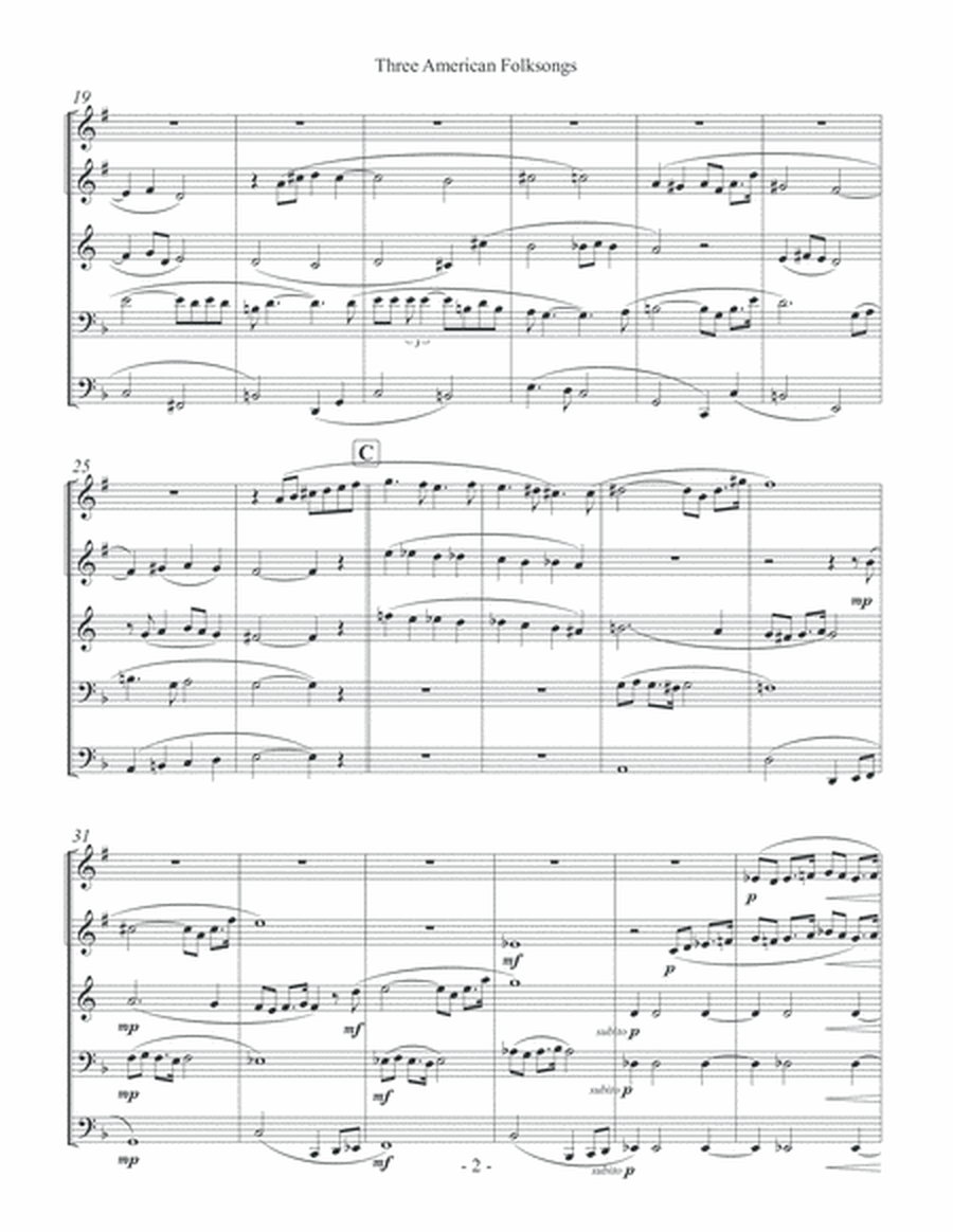 Three American Folksongs for Brass Quintet image number null
