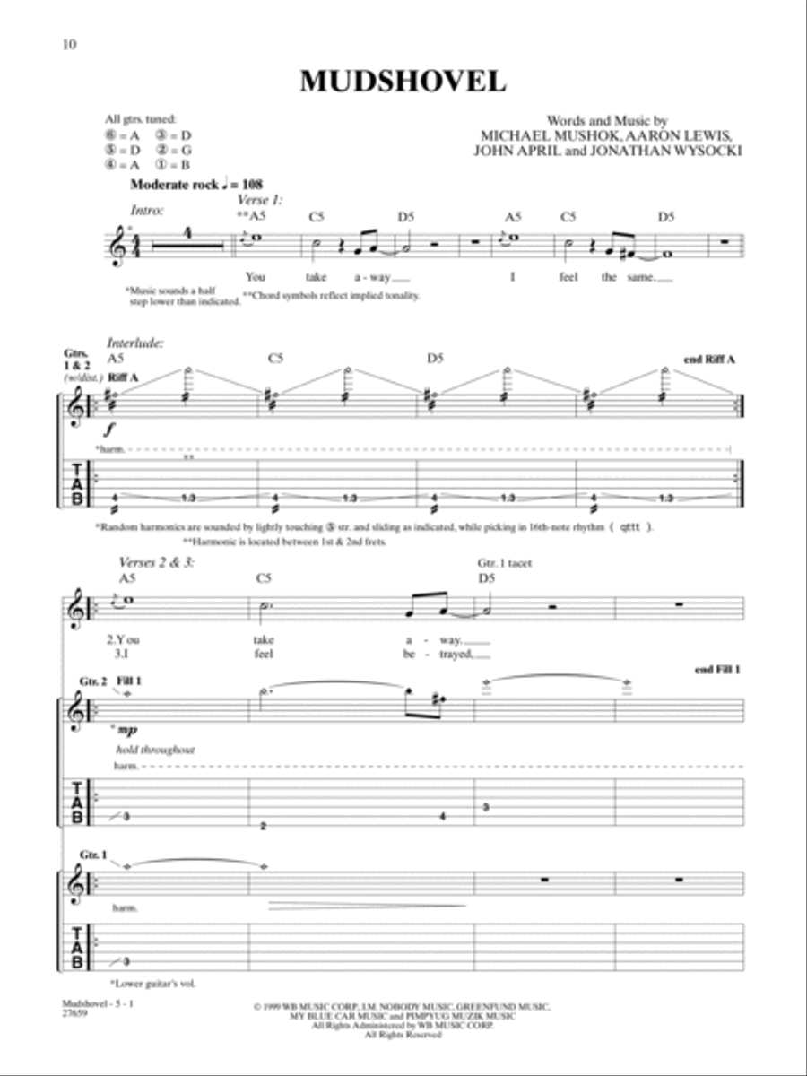 Mudshovel Guitar Tablature scores gallery preview page 1