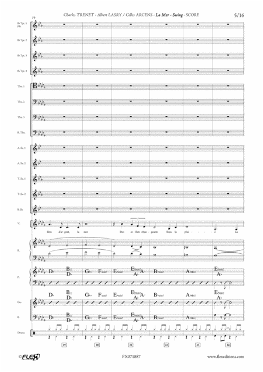 La Mer - The Sea - Swing Big Band scores gallery preview page 6