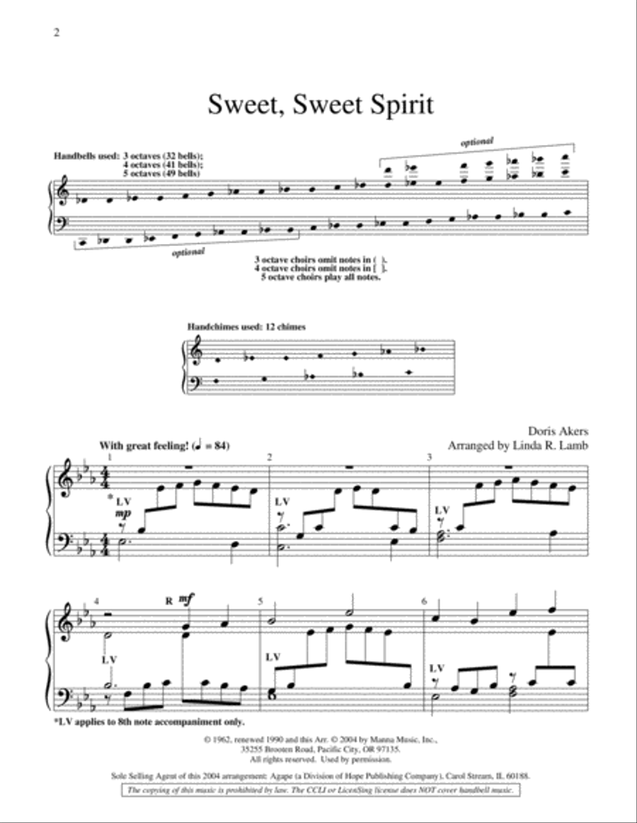 Sweet, Sweet Spirit 5-Octaves scores gallery preview page 2