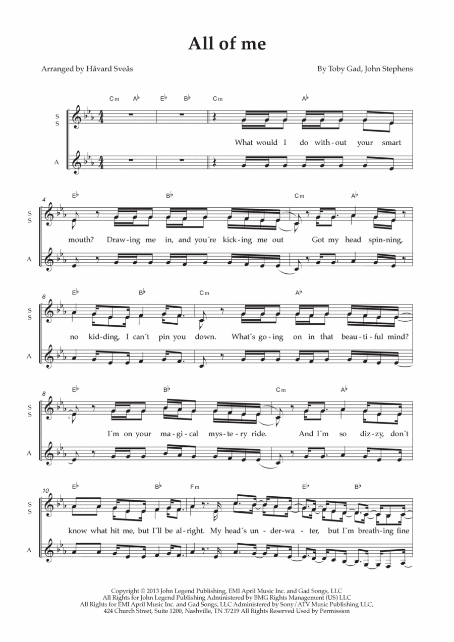 All Of Me SSA scores gallery preview page 1