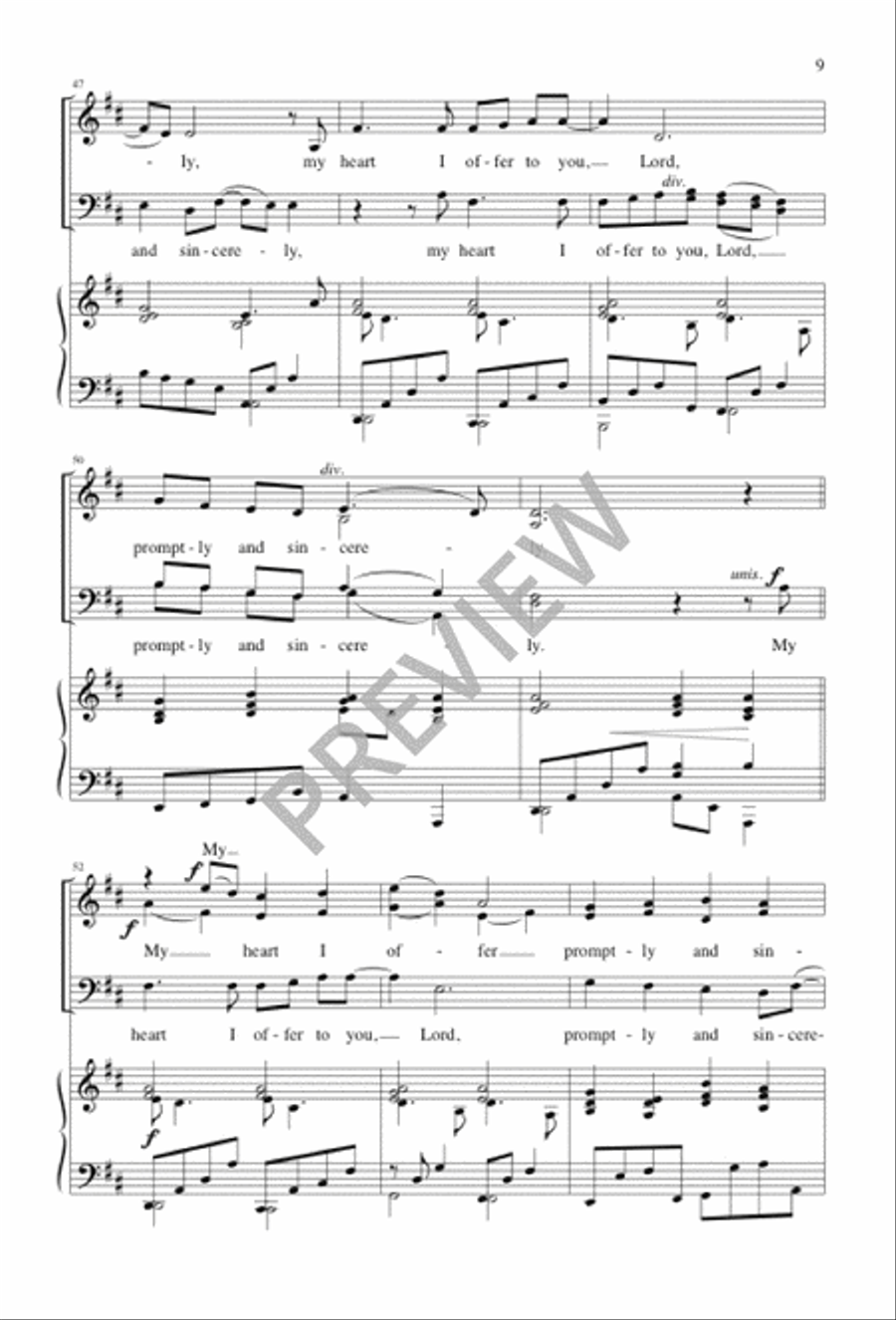 My Heart I Offer to You, Lord Divisi scores gallery preview page 9