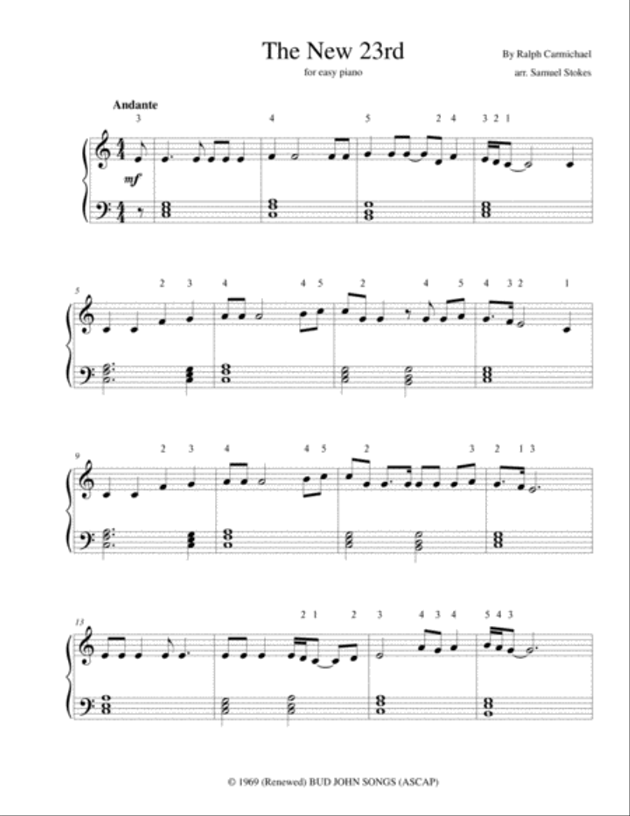 The New 23rd Easy Piano scores gallery preview page 1