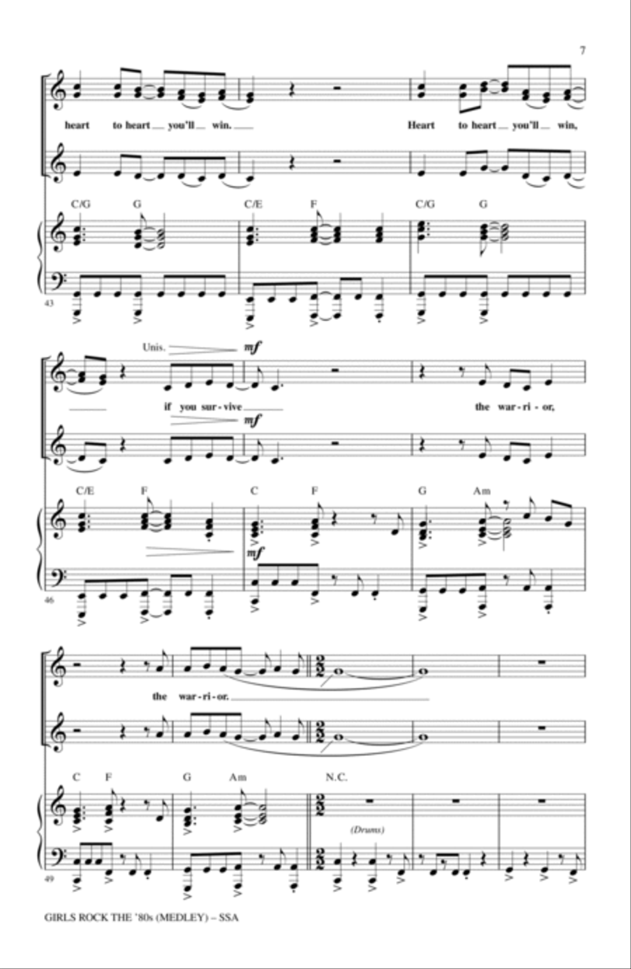 Girls Rock The '80s (Medley) SSA scores gallery preview page 6