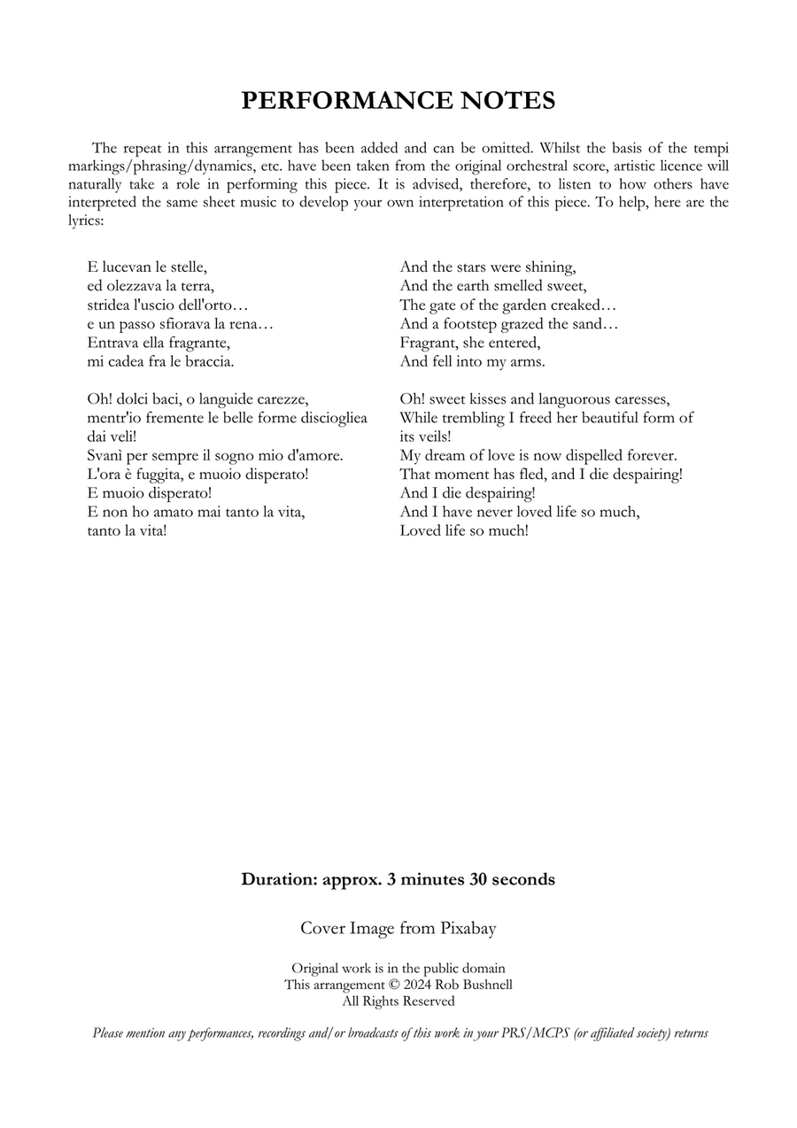 E lucevan le stelle from 