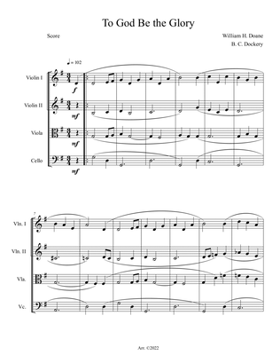 To God Be the Glory (String Quartet)