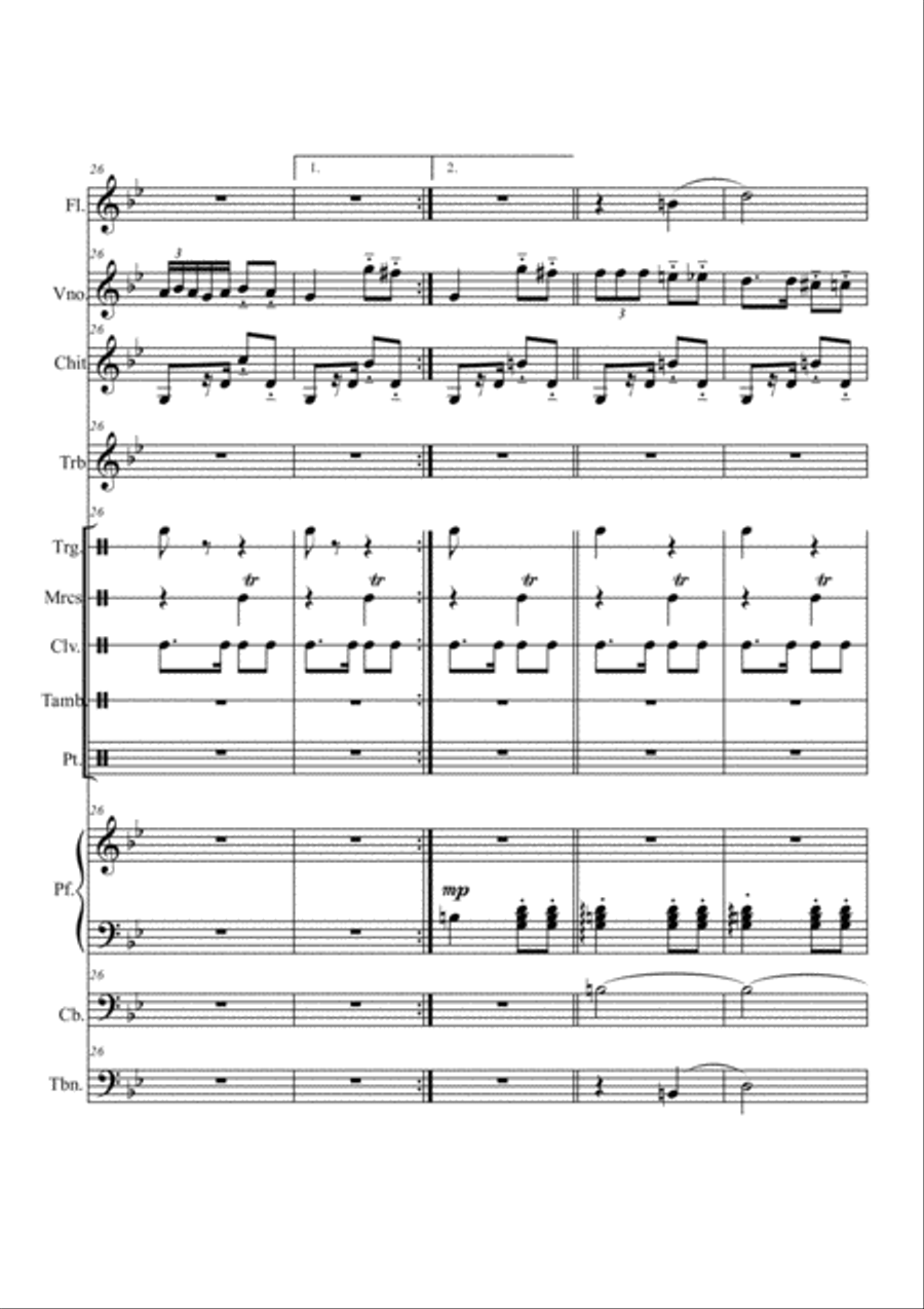 Carmen-Habanera by orchestra Large Ensemble scores gallery preview page 6