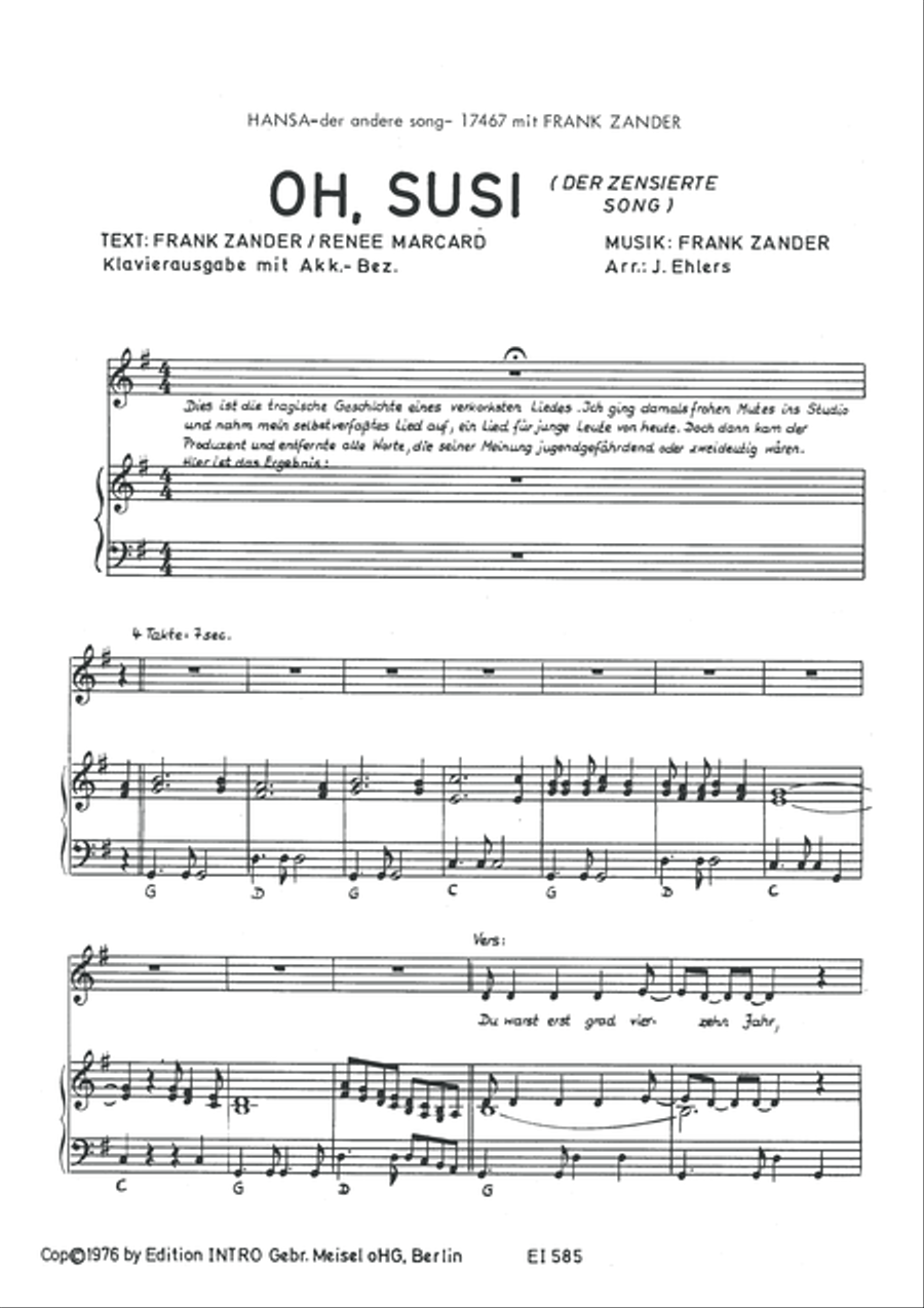 Oh Susi Oh Susi Piano, Vocal scores gallery preview page 3