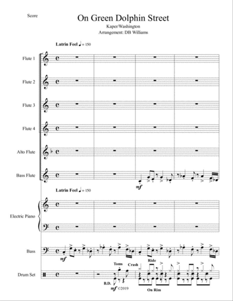 On Green Dolphin Street Large Ensemble scores gallery preview page 1