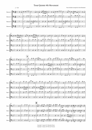 The Trout (4th movement) for Bassoon Quartet