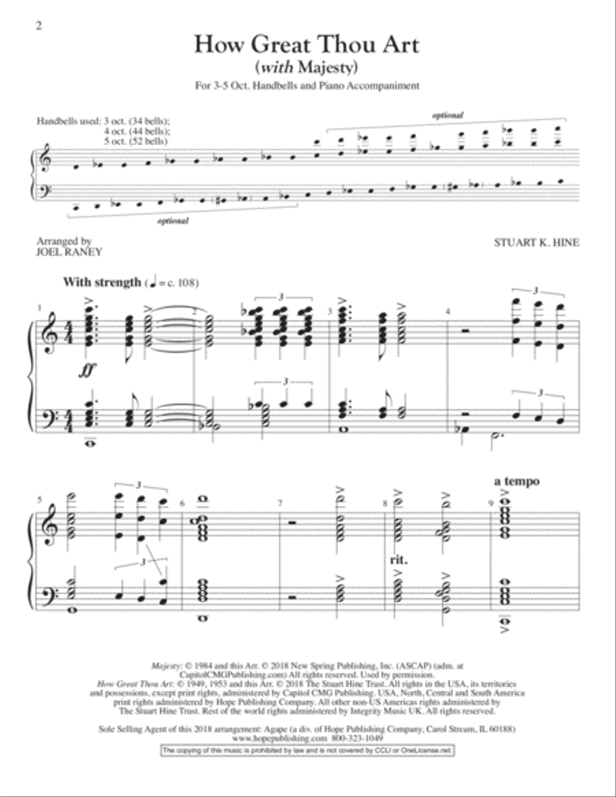How Great Thou Art w/ Majesty - 3-5 oct. w/ piano 5-Octaves scores gallery preview page 2