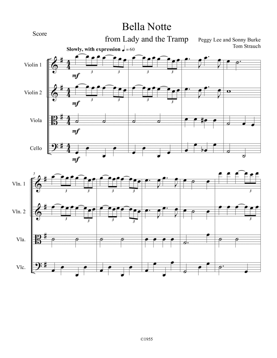 Bella Notte String Quartet scores gallery preview page 1
