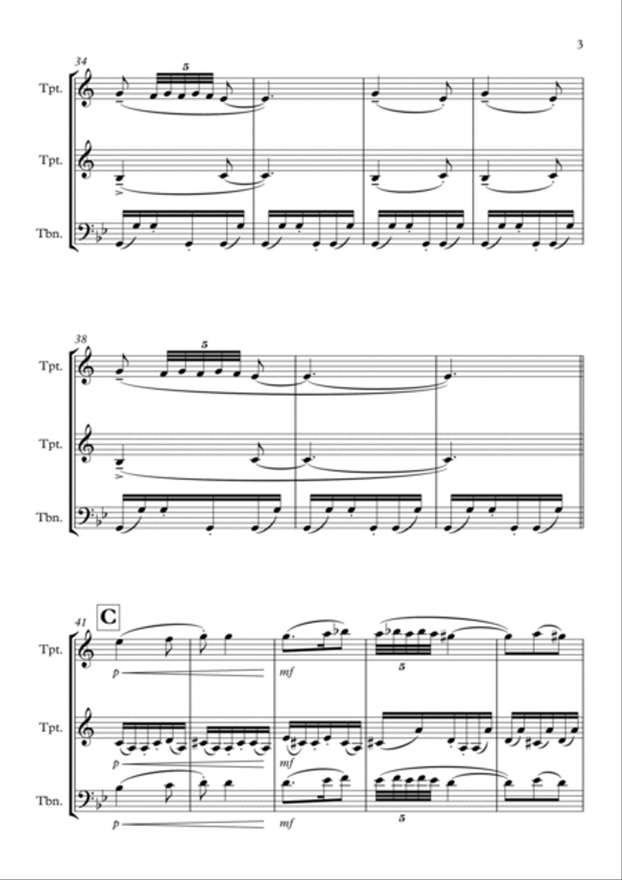 Nutcracker Suite - Arabian Dance: Brass Trio Brass Trio scores gallery preview page 3