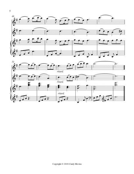 Greensleeves, for Piano, Flute and Violin image number null