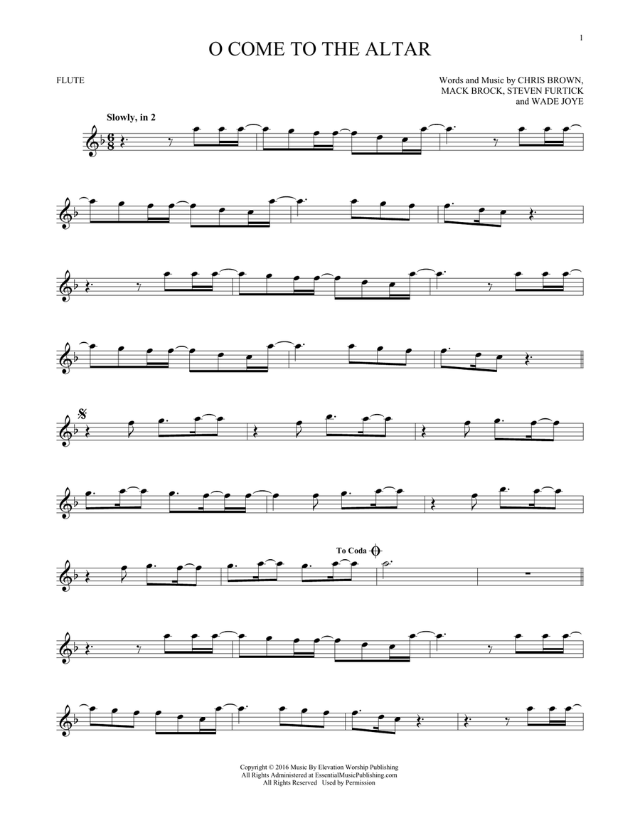 O Come To The Altar O Come To The Altar Flute Solo scores gallery preview page 1