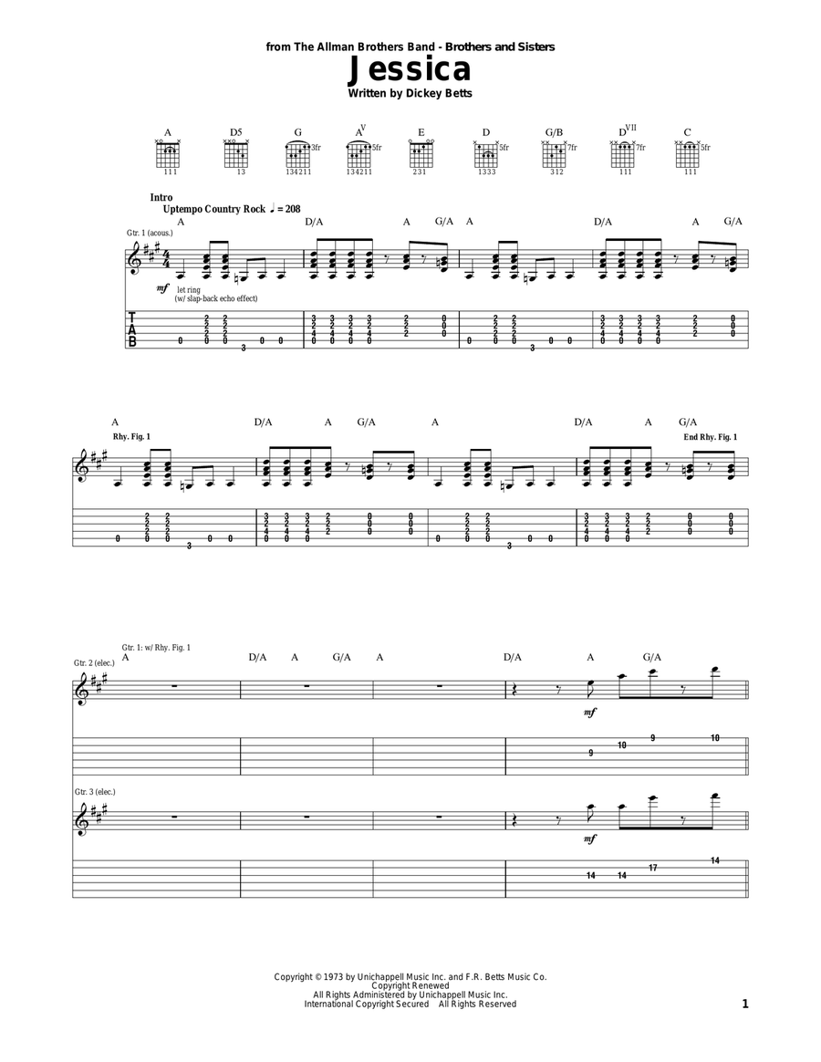 Jessica Acoustic Guitar scores gallery preview page 1