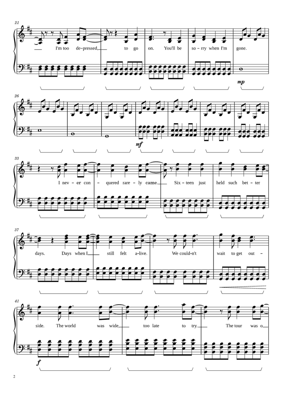 Adam's Song Easy Piano scores gallery preview page 2