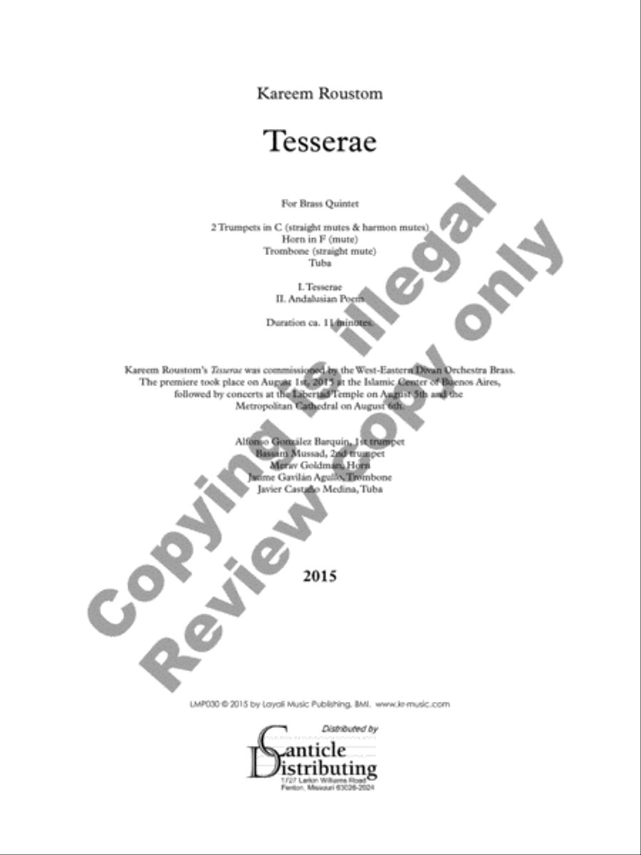 Tesserae Tesserae Brass Quintet scores gallery preview page 16