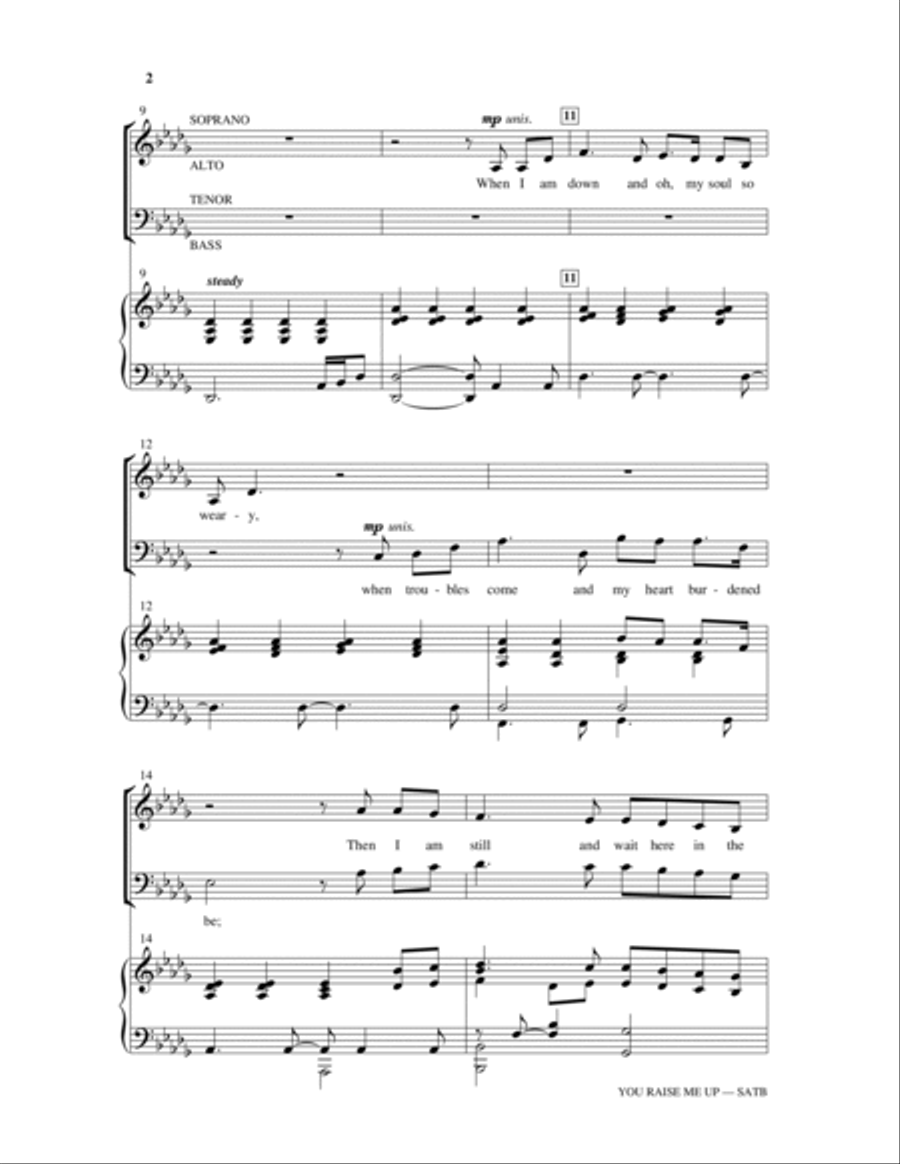 You Raise Me Up (arr. Joseph M. Martin) 4-Part scores gallery preview page 2