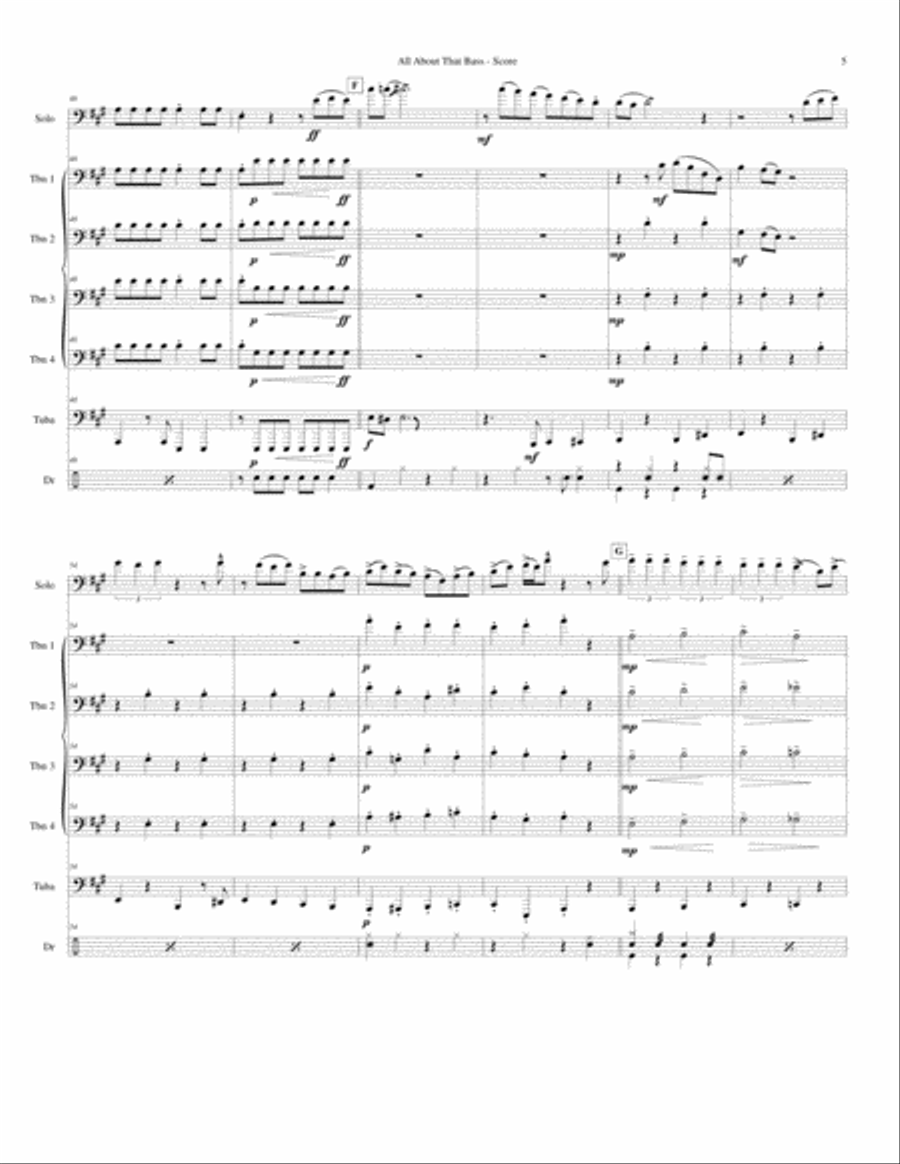 All About That Bass Brass Ensemble scores gallery preview page 5