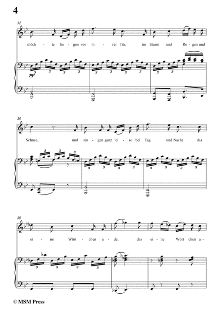 Schubert-Die böse Farbe,from 'Die Schöne Müllerin',Op.25 No.17,in B flat Major,for Voice&Piano Voice scores gallery preview page 6