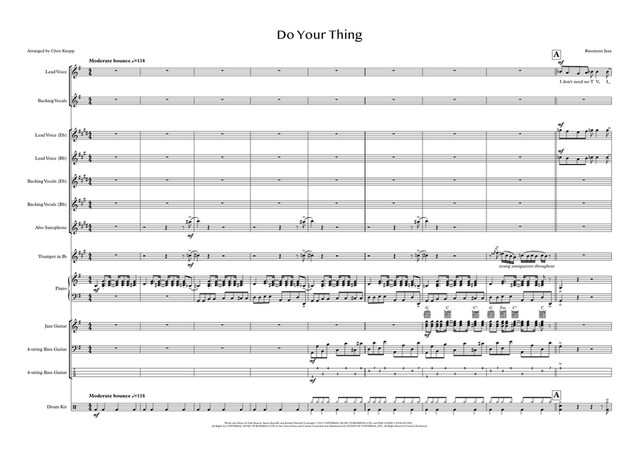 Do Your Thing Jazz Ensemble scores gallery preview page 1