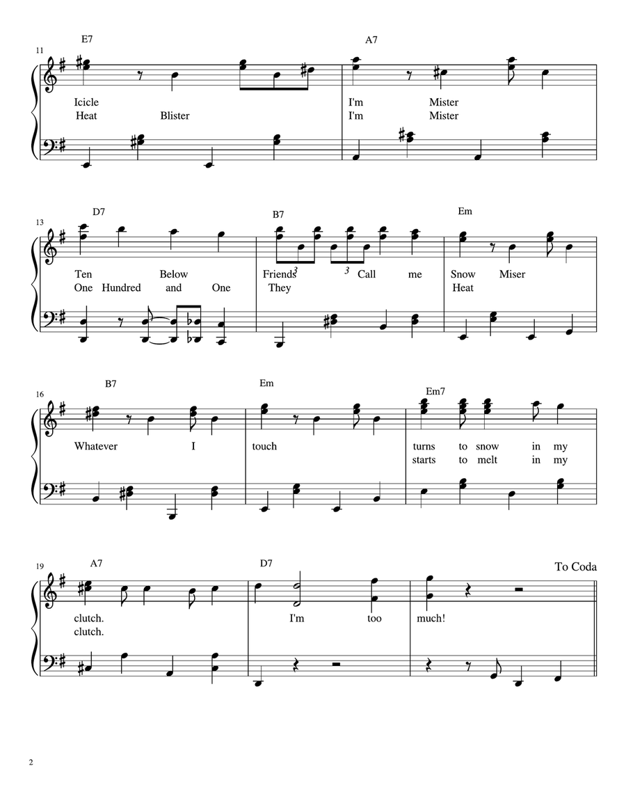 Snow Miser Piano Solo scores gallery preview page 2