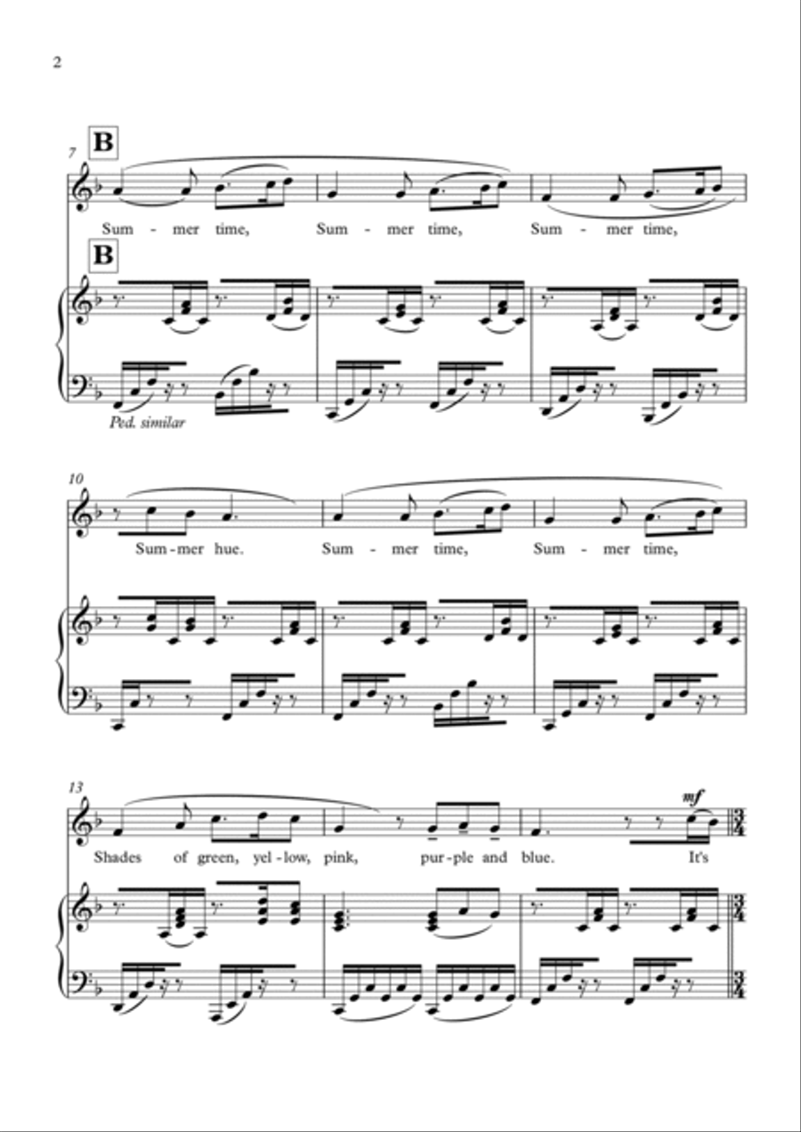 Summertime Hue Summertime Hue Unison Choir scores gallery preview page 2