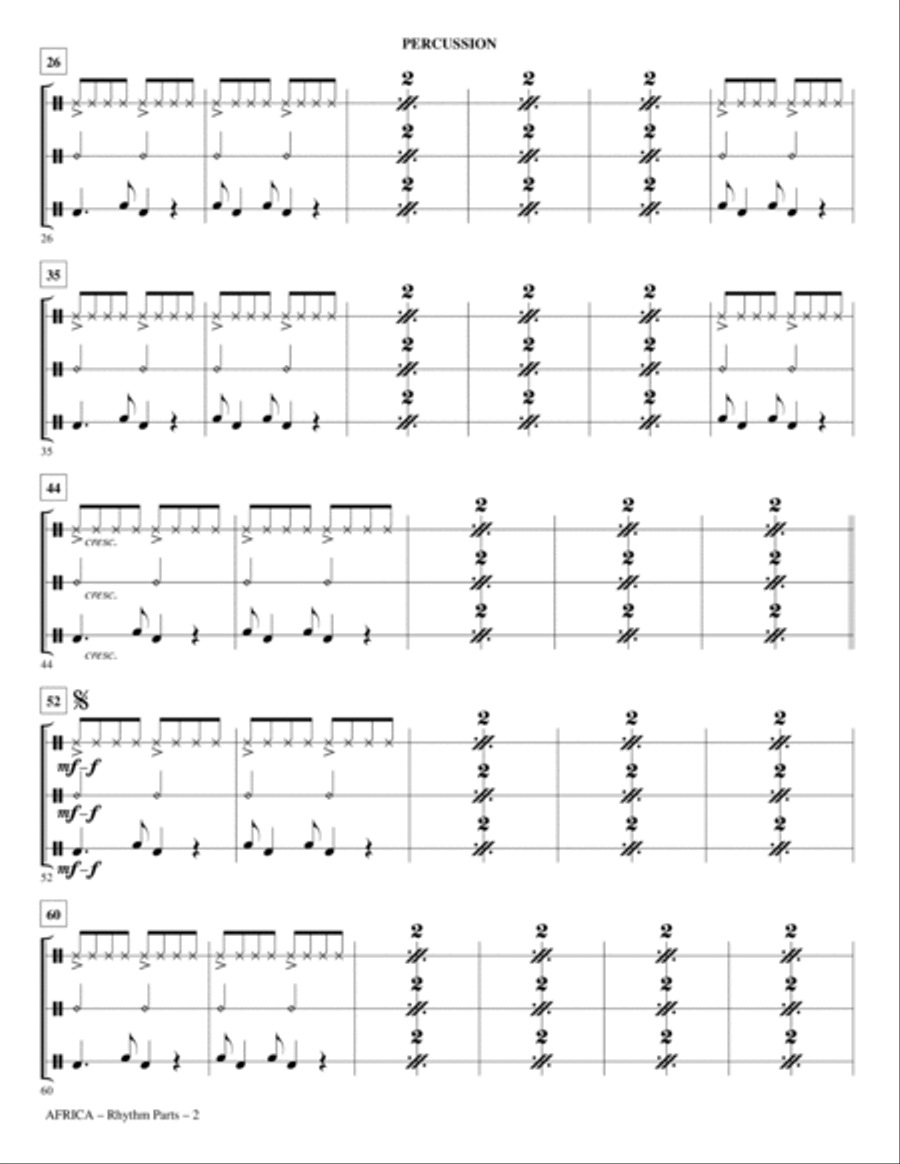 Africa (arr. Roger Emerson) - Percussion Choir scores gallery preview page 2