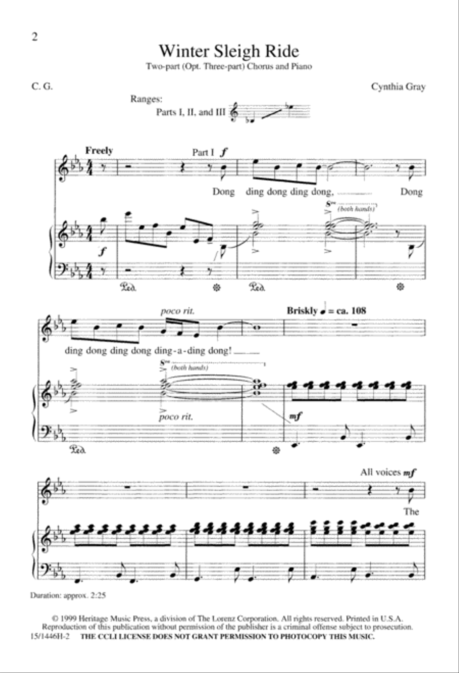 Winter Sleigh Ride Winter Sleigh Ride 2-Part scores gallery preview page 2