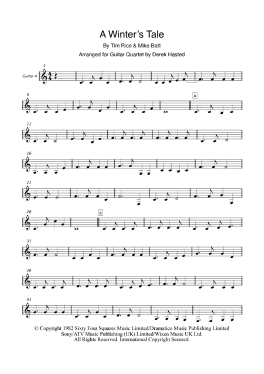 A Winter's Tale Guitar Ensemble scores gallery preview page 5