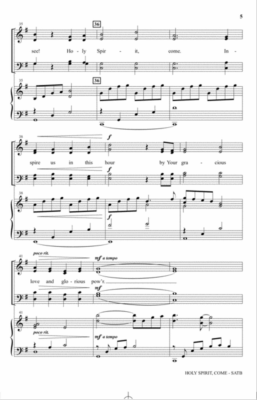 Holy Spirit, Come 4-Part scores gallery preview page 4