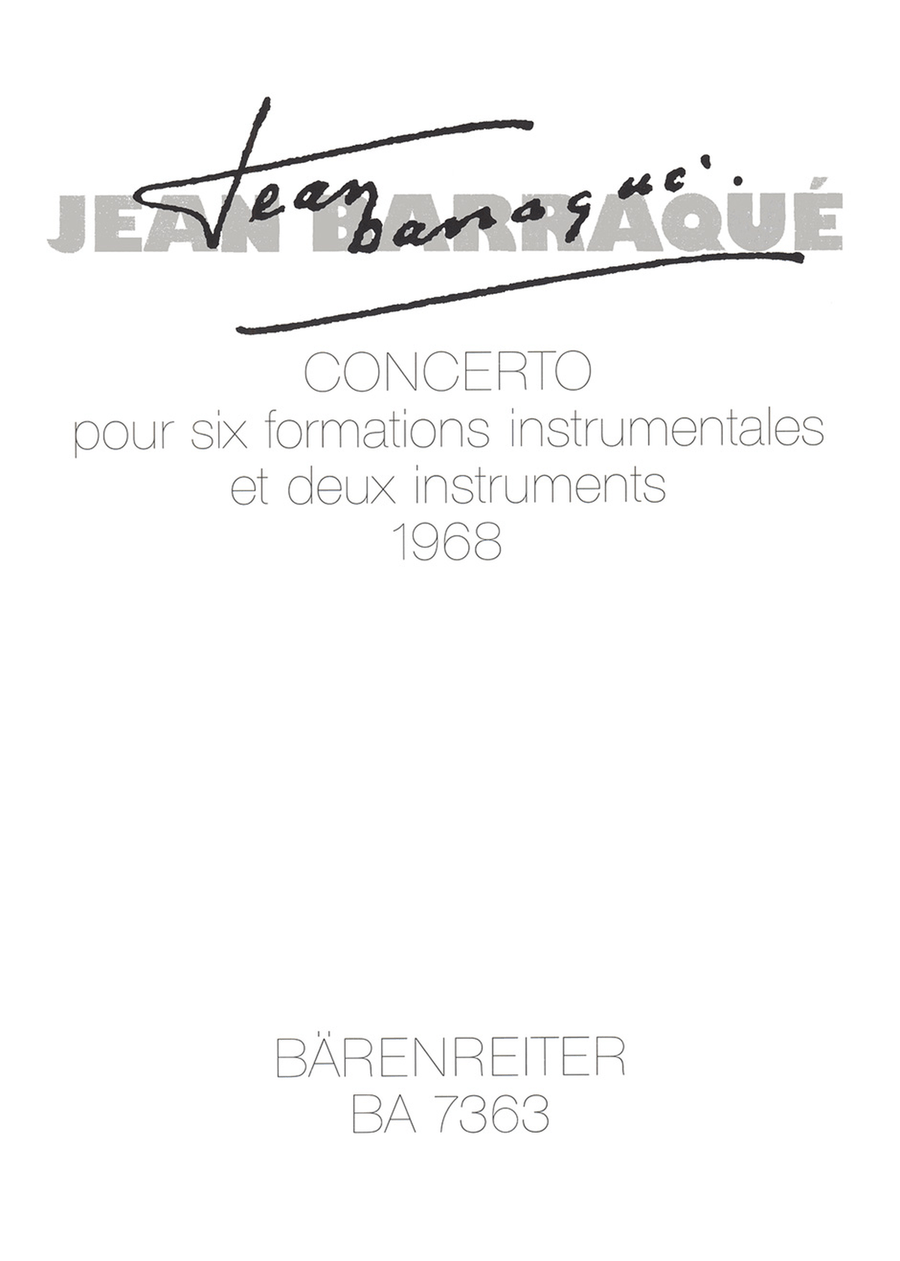 Concerto pour six formations instrumentales et deux instruments English Horn scores gallery preview page 1