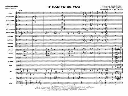 It Had to Be You: Score