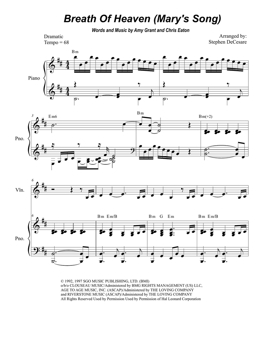 Breath Of Heaven (Mary's Song) Piano Trio scores gallery preview page 1