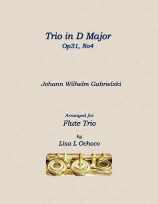 Book cover for Trio in D Major Op31, No4 for Flute Trio