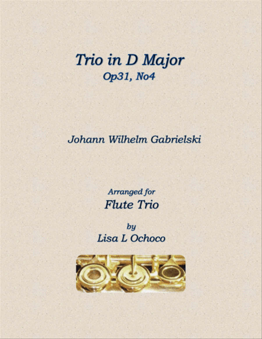 Book cover for Trio in D Major Op31, No4 for Flute Trio