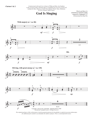 Book cover for God Is Singing - Bb Clarinet 1 & 2