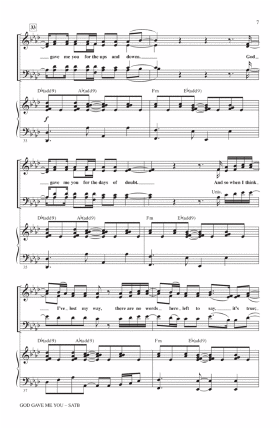 God Gave Me You (arr. Alan Billingsley) 4-Part scores gallery preview page 6