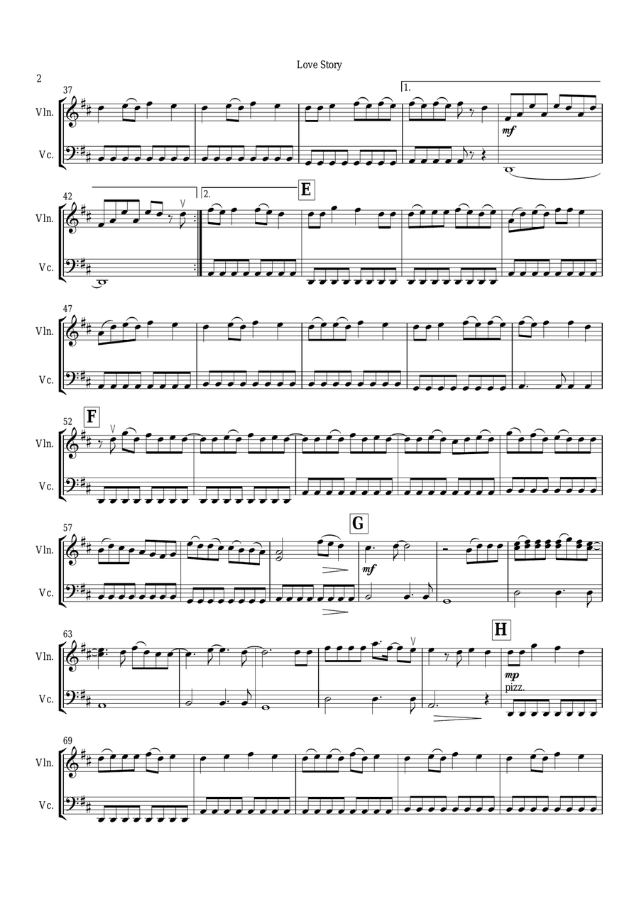 Love Story String Duet scores gallery preview page 3