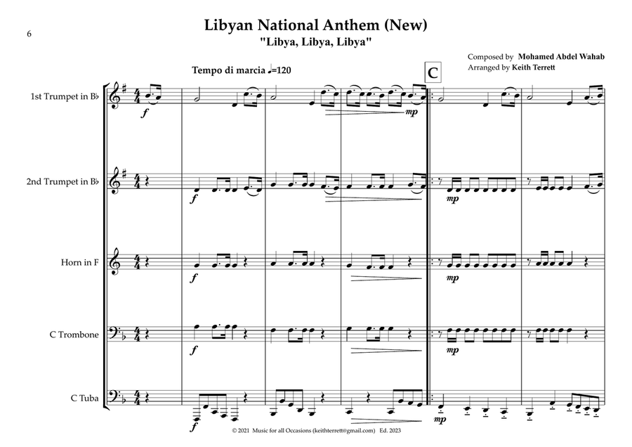 Libyan National Anthem for Brass Quintet (2011) (Old & New versions) Brass Quintet scores gallery preview page 6