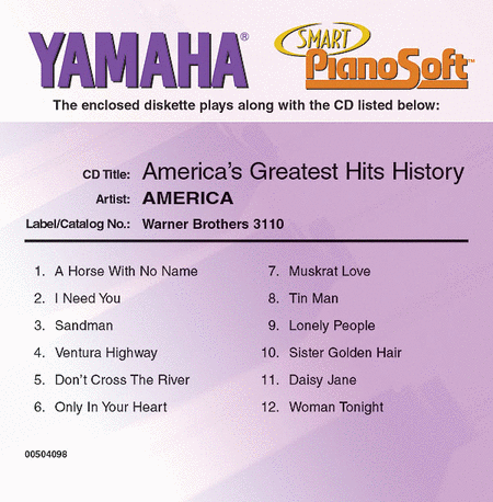 America's Greatest Hits History - Piano Software